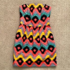 Rachel Roy Aztec Strapless Dress (Size: 2)